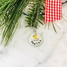 Load image into Gallery viewer, Personlized Pewter Pebble Necklace