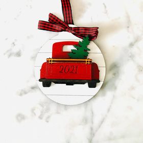 Little Red Truck Christmas Ornament